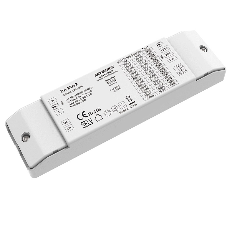 DA-20A-2 20W 100-800mA Constant Current 3CCT DALI LED Driver 20W 100-800mA Constant Current 3CCT DALI LED Driver