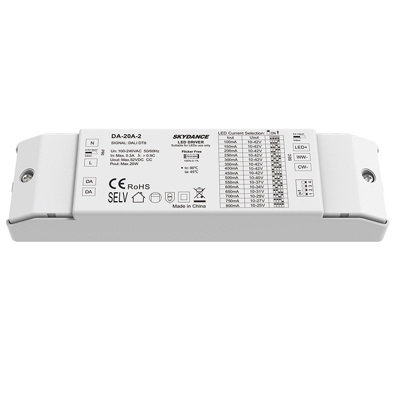 DA-20A-2 20W 100-800mA Constant Current 3CCT DALI LED Driver 20W 100-800mA Constant Current 3CCT DALI LED Driver