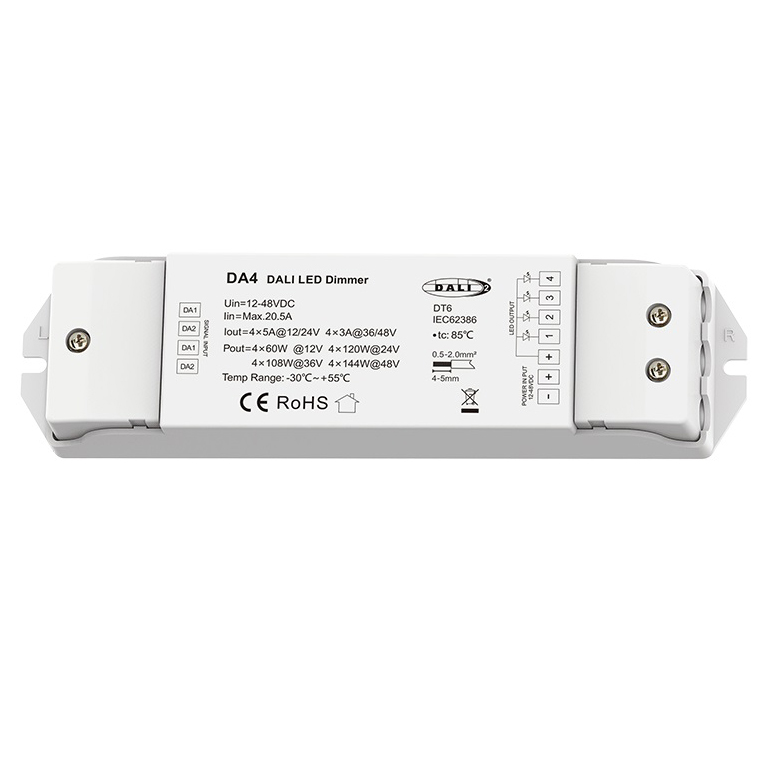 DA4 4 Channel 5A DT6 Constant Voltage DALI LED Dimmer 4 Channel 5A DT6 Constant Voltage DALI LED Dimmer