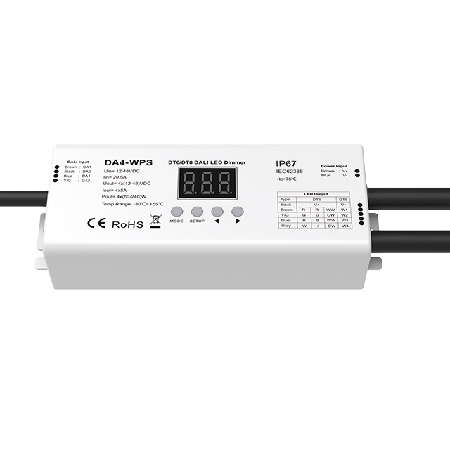 DA4-WPS 4 Channel 5A DT6 DT8 IP67 CV DALI LED Dimmer 4 Channel 5A DT6 DT8 IP67 CV DALI LED Dimmer