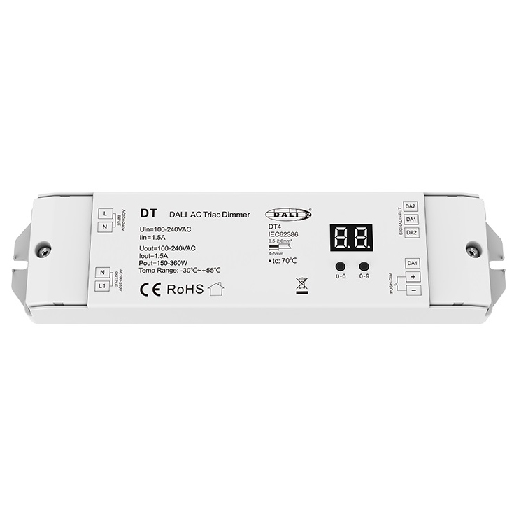DT 150 -360W 110-240V AC DT4 Push DALI Triac Dimmer 150 -360W 110-240V AC DT4 Push DALI Triac Dimmer