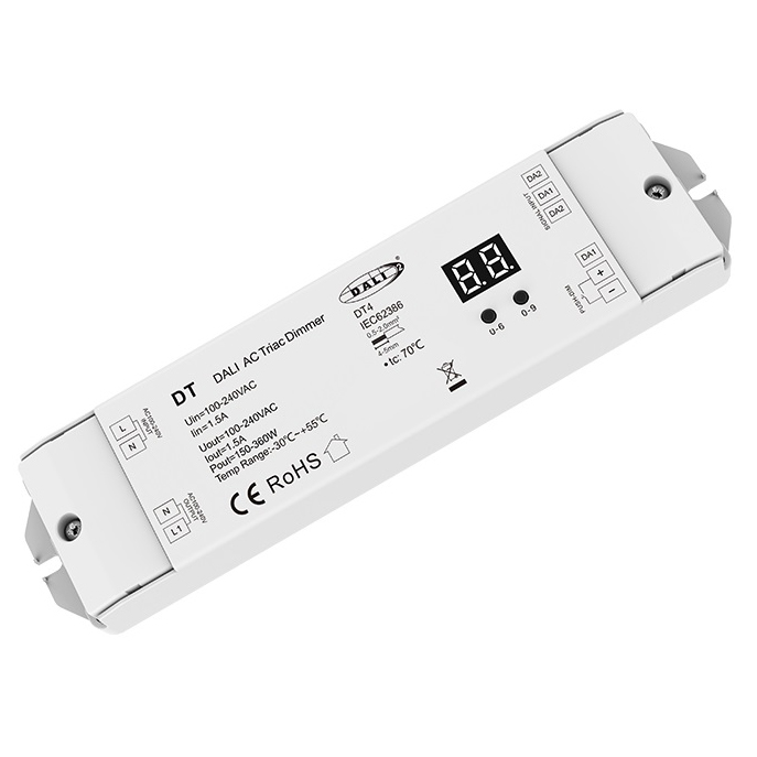 DT 150 -360W 110-240V AC DT4 Push DALI Triac Dimmer 150 -360W 110-240V AC DT4 Push DALI Triac Dimmer