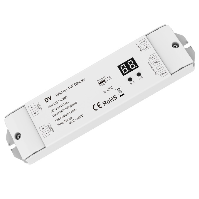 DV 2 Channels 1-10V DT5 DALI 0 10V Dimmer 2 Channels 1-10V DT5 DALI 0 10V Dimmer