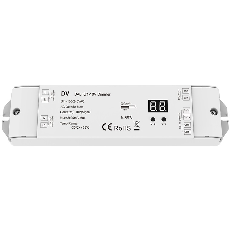 DV 2 Channels 1-10V DT5 DALI 0 10V Dimmer 2 Channels 1-10V DT5 DALI 0 10V Dimmer