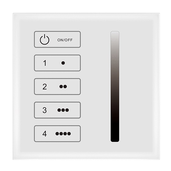 1 or 4 Zone Wall Mounted Touch DALI Panel